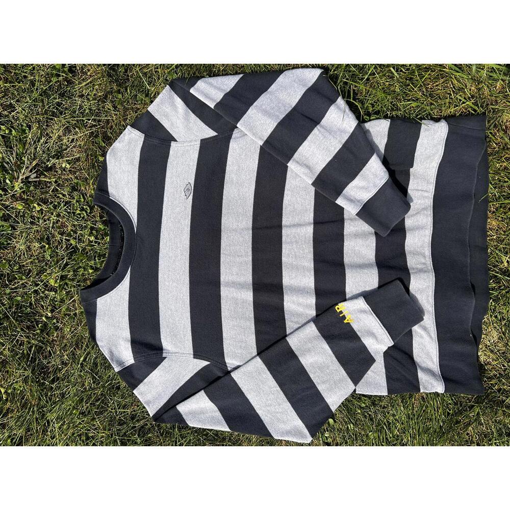 Air Jordan Black and Gray Striped Men's Sweatshirt